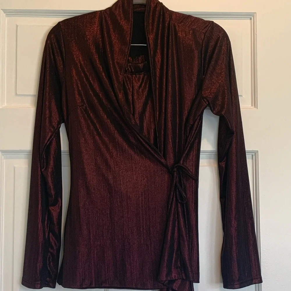 Dark Red Metallic Two Piece Set - Picture 2 of 5